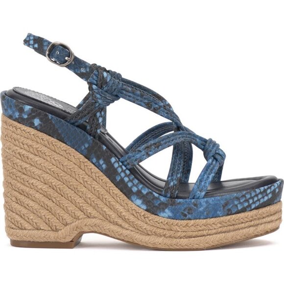 NEW VINCE CAMUTO Delyna Espadrille Wedge Sandals BLUE FOR WOMEN 123mn - Picture 1 of 12